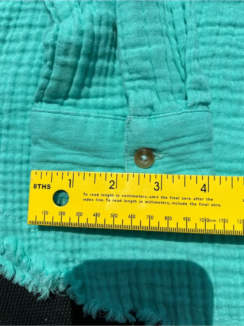 Natural Reflections turquoise Gauze Shirt 100 percent cotton Boho Beachy Country